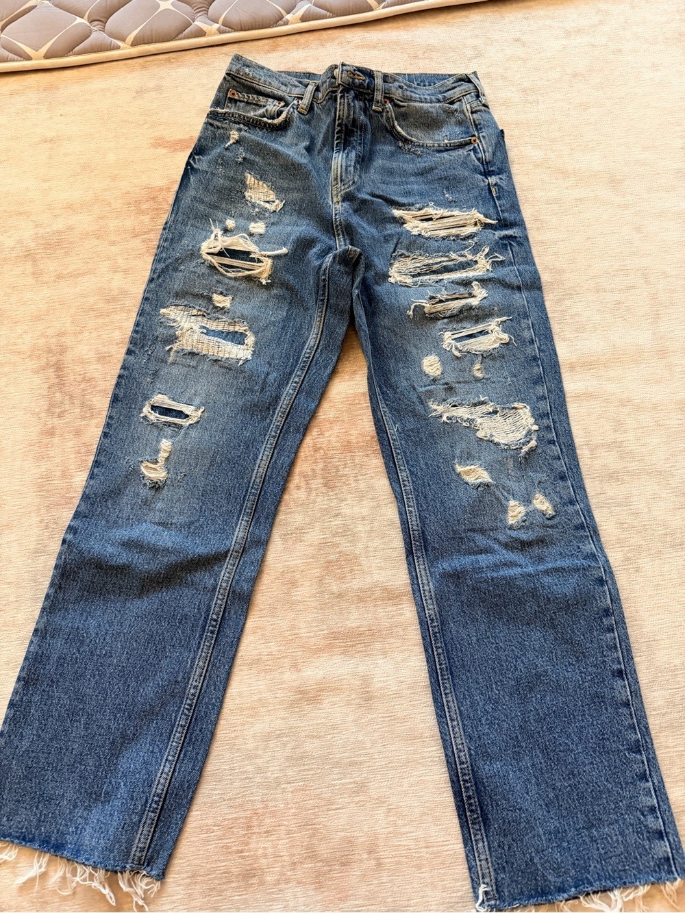 Zara Blue Kick Flare Jeans Size 6 - Picture 1 of 9